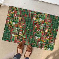 Mele Kalikimaka Pakalana Pikake Lei Rubber Doormat Hawaiian Rodeo Paniolo Ulaula Palaka LT9 - Polynesian Pride
