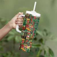 Mele Kalikimaka Pakalana Pikake Lei Tumbler With Handle Hawaiian Rodeo Paniolo Ulaula Palaka LT9 - Polynesian Pride