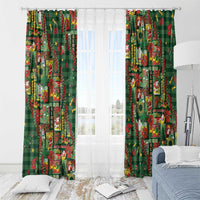 Mele Kalikimaka Pakalana Pikake Lei Window Curtain Hawaiian Rodeo Paniolo Ulaula Palaka LT9 - Polynesian Pride