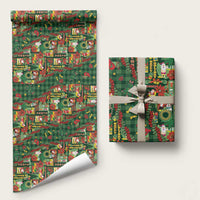 Mele Kalikimaka Pakalana Pikake Lei Wrapping Paper Hawaiian Rodeo Paniolo Ulaula Palaka LT9 58" × 23" Red - Polynesian Pride