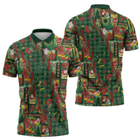 Mele Kalikimaka Pakalana Pikake Lei Zipper Polo Shirt Hawaiian Rodeo Paniolo Ulaula Palaka LT9 - Polynesian Pride