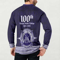 Tonga Queen Salote College 100 years Button Sweatshirt QSC 1926-2026 Tongan Pattern