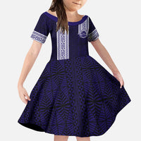 Tonga Queen Salote College 100 years Family Matching Summer Maxi Dress and Hawaiian Shirt QSC 1926-2026 Tongan Pattern LT9 Daughter's Dress Blue - Polynesian Pride