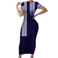 Tonga Queen Salote College 100 years Short Sleeve Bodycon Dress QSC 1926-2026 Tongan Pattern