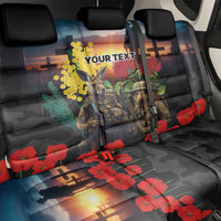 Kangaroo-Kiwi Soldier ANZAC Personalised Back Car Seat Cover Golden Wattle and Pohutukawa Flowers LT9 - Polynesian Pride