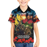 Kangaroo-Kiwi Soldier ANZAC Personalised Hawaiian Shirt Golden Wattle and Pohutukawa Flowers LT9 - Polynesian Pride