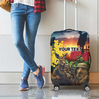 Kangaroo-Kiwi Soldier ANZAC Personalised Luggage Cover Golden Wattle and Pohutukawa Flowers LT9 - Polynesian Pride