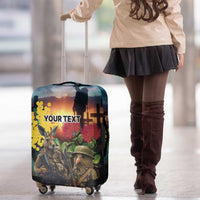 Kangaroo-Kiwi Soldier ANZAC Personalised Luggage Cover Golden Wattle and Pohutukawa Flowers LT9 - Polynesian Pride