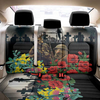 Kangaroo-Kiwi Soldier ANZAC Personalised Back Car Seat Cover Golden Wattle Poppy Flowers LT9 - Polynesian Pride