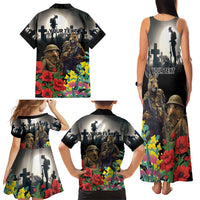 Kangaroo-Kiwi Soldier ANZAC Personalised Family Matching Tank Maxi Dress and Hawaiian Shirt Golden Wattle Poppy Flowers LT9 - Polynesian Pride