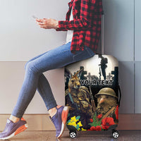 Kangaroo-Kiwi Soldier ANZAC Personalised Luggage Cover Golden Wattle Poppy Flowers LT9 - Polynesian Pride