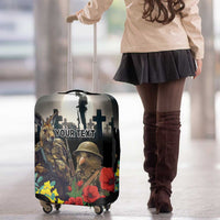 Kangaroo-Kiwi Soldier ANZAC Personalised Luggage Cover Golden Wattle Poppy Flowers LT9 - Polynesian Pride