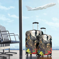 Kangaroo-Kiwi Soldier ANZAC Personalised Luggage Cover Golden Wattle Poppy Flowers LT9 - Polynesian Pride