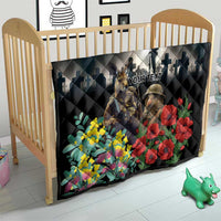Kangaroo-Kiwi Soldier ANZAC Personalised Quilt Golden Wattle Poppy Flowers LT9 - Polynesian Pride