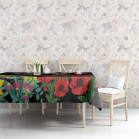 Kangaroo-Kiwi Soldier ANZAC Personalised Tablecloth Golden Wattle Poppy Flowers