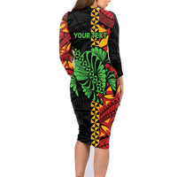 Personalised Tonga Emancipation Day Family Matching Long Sleeve Bodycon Dress and Hawaiian Shirt Puleanga Fakatui O Since 1970 LT9 - Polynesian Pride