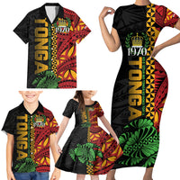 Personalised Tonga Emancipation Day Family Matching Short Sleeve Bodycon Dress and Hawaiian Shirt Puleanga Fakatui O Since 1970 LT9 - Polynesian Pride