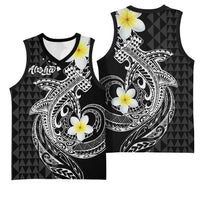 Aloha Hammerhead Shark Basketball Jersey Black Hawaiian Kakau Tribal Tattoo LT9 - Polynesian Pride