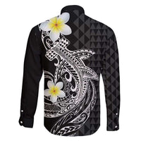 Aloha Hammerhead Shark Family Matching Tank Maxi Dress and Hawaiian Shirt Black Hawaiian Kakau Tribal Tattoo LT9 - Polynesian Pride