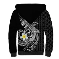 Aloha Hammerhead Shark Sherpa Hoodie Black Hawaiian Kakau Tribal Tattoo LT9 - Polynesian Pride