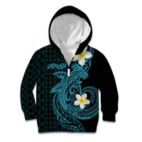 Aloha Hammerhead Shark Kid Hoodie Calypso Hawaiian Kakau Tribal Tattoo LT9 Zip Hoodie Blue - Polynesian Pride