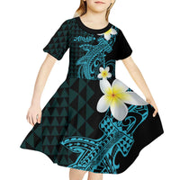 Aloha Hammerhead Shark Kid Short Sleeve Dress Calypso Hawaiian Kakau Tribal Tattoo LT9 - Polynesian Pride
