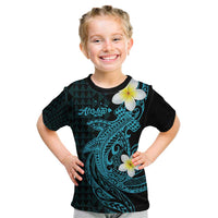 Aloha Hammerhead Shark Kid T Shirt Calypso Hawaiian Kakau Tribal Tattoo LT9 Blue - Polynesian Pride