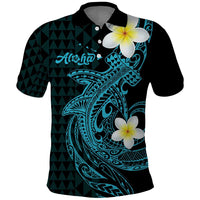 Aloha Hammerhead Shark Polo Shirt Calypso Hawaiian Kakau Tribal Tattoo LT9 Blue - Polynesian Pride