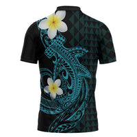 Aloha Hammerhead Shark Zipper Polo Shirt Calypso Hawaiian Kakau Tribal Tattoo LT9 - Polynesian Pride