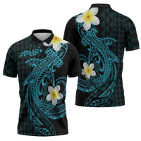 Aloha Hammerhead Shark Zipper Polo Shirt Calypso Hawaiian Kakau Tribal Tattoo LT9 - Polynesian Pride