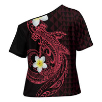 Aloha Hammerhead Shark Cross Shoulder Shirt Feverish Pink Hawaiian Kakau Tribal Tattoo LT9 - Polynesian Pride