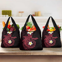 Aloha Hammerhead Shark Grocery Bag Feverish Pink Hawaiian Kakau Tribal Tattoo LT9 3-pack One Size Pink - Polynesian Pride
