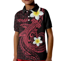 Aloha Hammerhead Shark Kid Polo Shirt Feverish Pink Hawaiian Kakau Tribal Tattoo LT9 Kid Pink - Polynesian Pride