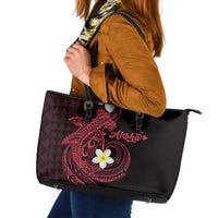 Aloha Hammerhead Shark Leather Tote Bag Feverish Pink Hawaiian Kakau Tribal Tattoo LT9 Pink - Polynesian Pride