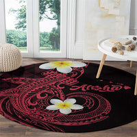 Aloha Hammerhead Shark Round Carpet Feverish Pink Hawaiian Kakau Tribal Tattoo LT9 - Polynesian Pride