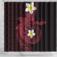 Aloha Hammerhead Shark Shower Curtain Feverish Pink Hawaiian Kakau Tribal Tattoo LT9 - Polynesian Pride
