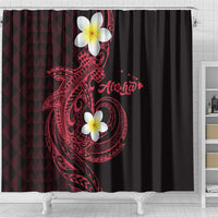 Aloha Hammerhead Shark Shower Curtain Feverish Pink Hawaiian Kakau Tribal Tattoo LT9 - Polynesian Pride