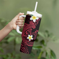 Aloha Hammerhead Shark Tumbler With Handle Feverish Pink Hawaiian Kakau Tribal Tattoo LT9 - Polynesian Pride