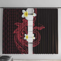 Aloha Hammerhead Shark Window Curtain Feverish Pink Hawaiian Kakau Tribal Tattoo LT9 With Hooks Pink - Polynesian Pride