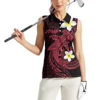 Aloha Hammerhead Shark Women Sleeveless Polo Shirt Feverish Pink Hawaiian Kakau Tribal Tattoo LT9 - Polynesian Pride