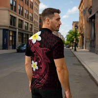 Aloha Hammerhead Shark Zipper Polo Shirt Feverish Pink Hawaiian Kakau Tribal Tattoo LT9 - Polynesian Pride