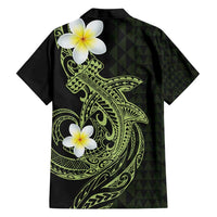 Aloha Hammerhead Shark Family Matching Off Shoulder Short Dress and Hawaiian Shirt Lime Rickey Hawaiian Kakau Tribal Tattoo LT9 - Polynesian Pride