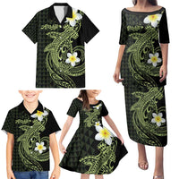 Aloha Hammerhead Shark Family Matching Puletasi and Hawaiian Shirt Lime Rickey Hawaiian Kakau Tribal Tattoo LT9 - Polynesian Pride