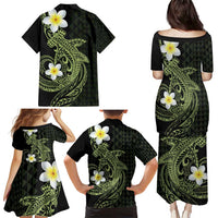 Aloha Hammerhead Shark Family Matching Puletasi and Hawaiian Shirt Lime Rickey Hawaiian Kakau Tribal Tattoo LT9 - Polynesian Pride