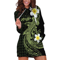 Aloha Hammerhead Shark Hoodie Dress Lime Rickey Hawaiian Kakau Tribal Tattoo LT9 Lime - Polynesian Pride