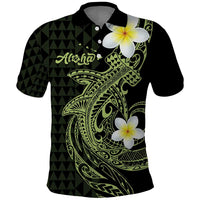 Aloha Hammerhead Shark Polo Shirt Lime Rickey Hawaiian Kakau Tribal Tattoo LT9 Lime - Polynesian Pride