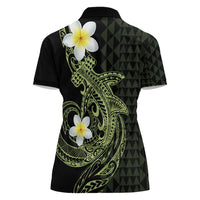 Aloha Hammerhead Shark Women Polo Shirt Lime Rickey Hawaiian Kakau Tribal Tattoo LT9 - Polynesian Pride