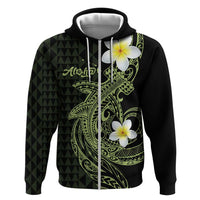 Aloha Hammerhead Shark Zip Hoodie Lime Rickey Hawaiian Kakau Tribal Tattoo LT9 Zip Hoodie Lime - Polynesian Pride