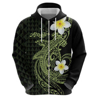 Aloha Hammerhead Shark Zip Hoodie Lime Rickey Hawaiian Kakau Tribal Tattoo LT9 - Polynesian Pride