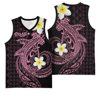 Aloha Hammerhead Shark Basketball Jersey Vivacious Pink Hawaiian Kakau Tribal Tattoo LT9 - Polynesian Pride